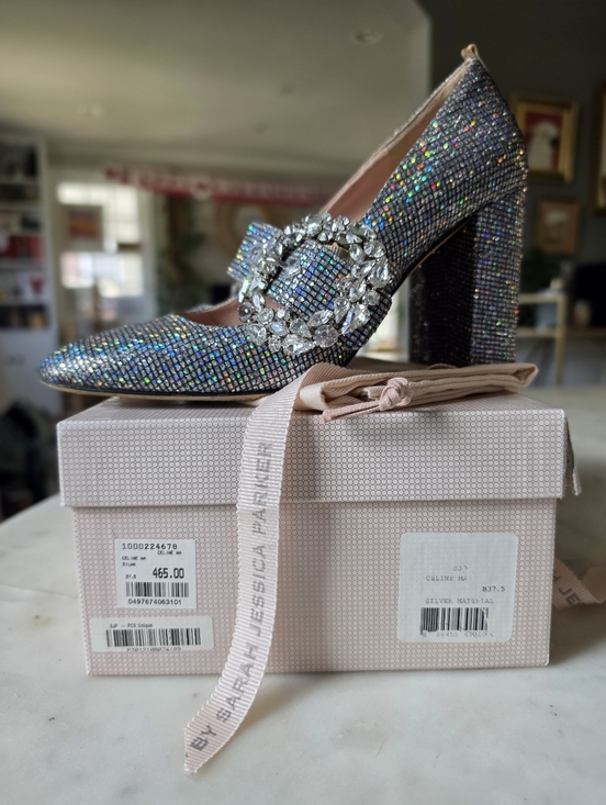 SJP by Sarah Jessica Parker Shoes - SJP By Sarah Jessica Parker Women's Celine Embellished Block Heel Pumps Size 7.5